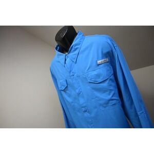Habit Fishing Shirt Mens 3XL Bahama Blue Vented UPF 40+ Ripstop TS1329 Good